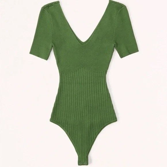 Abercrombie & Fitch V-Neck Knit Bodysuit - Picture 1 of 7